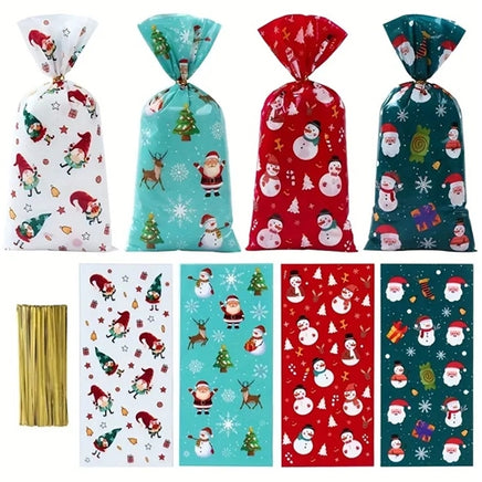 Christmas Candy Bags With Twist Ties x6
