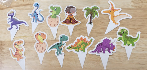 Dinosaur Theme Cupcake Picks x12