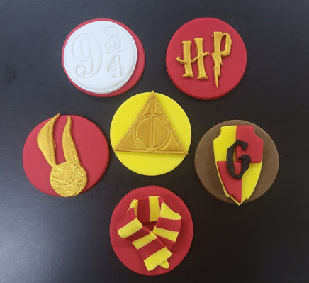 Harry Potter Theme Edible Cupcake Decorations.