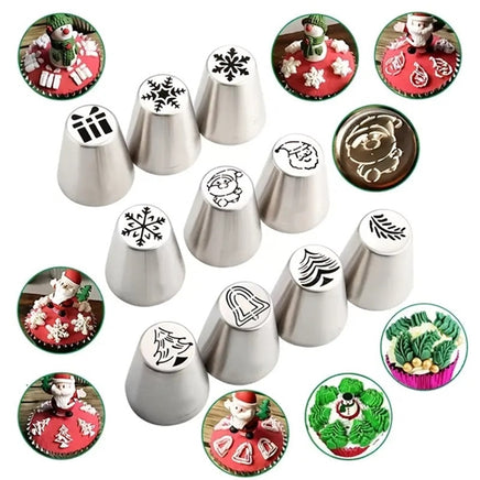 Xmas Theme Russian Piping Nozzle Set