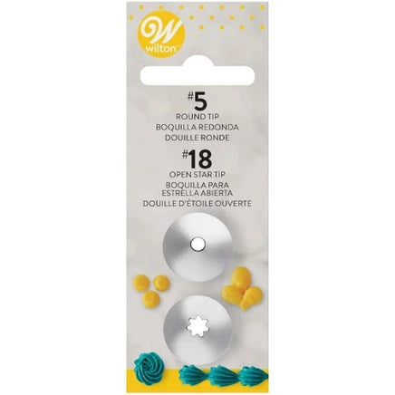 Wilton Piping Tip Set #5 Round and #18 Star