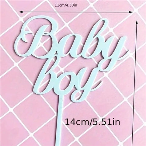 Baby Shower Cake Topper Acrylic - Choose Boy or Girl