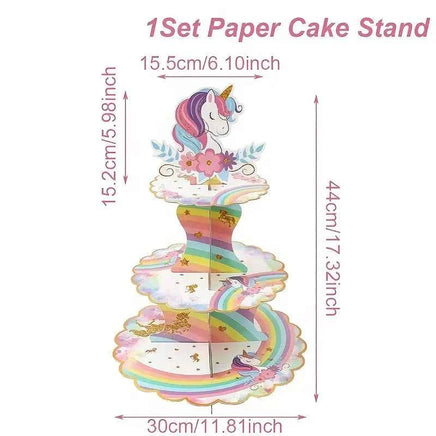 Unicorn Cupcake Stand - 3 Tier