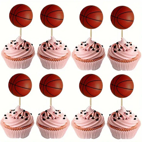 Basketball Cupcake Toppers x12