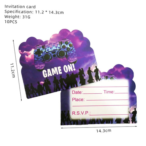 Game On Party Invitations - Pack of 10