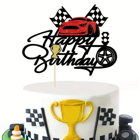 Race Car Cake Topper. Top Quality Card Topper