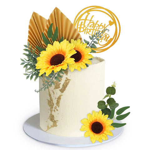 Artificial Sunflower Cake Decoration