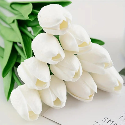 Artificial White Tulip Cake Decoration