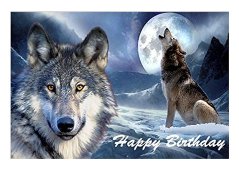 Howling Wolf Edible Image A4 Rectangle