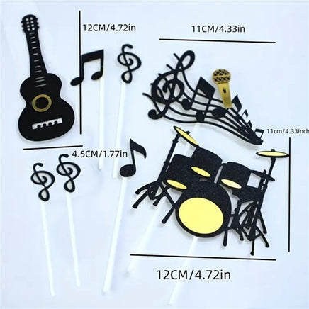 Drum Music Cake Topper Set. Quality card