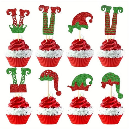 Christmas Elf Cupcake Picks x8