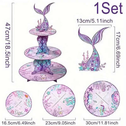Mermaid Cupcake Stand - 3 Tier