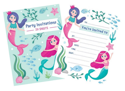 Mermaid Party Invitation Pad