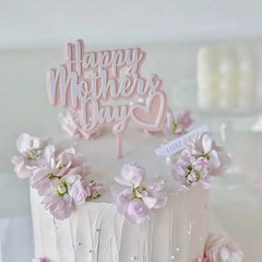 Baby Pink Happy Mothers Day Acrylic Cake Topper