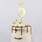 Large Mirror Number 5 Gold Acrylic Cake Topper