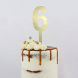 Large Gold Mirror Number 6 Acrylic Cake Topper