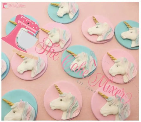 Unicorn Edible Cupcake Toppers. Set of 12