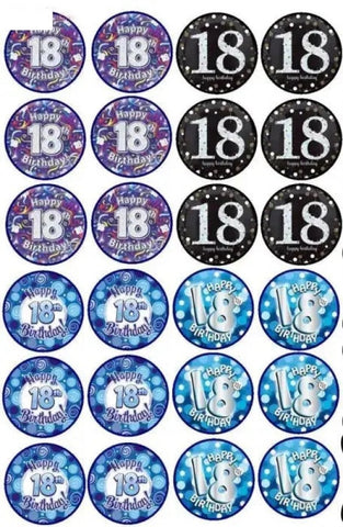 18th Birthday Cupcake Toppers x12