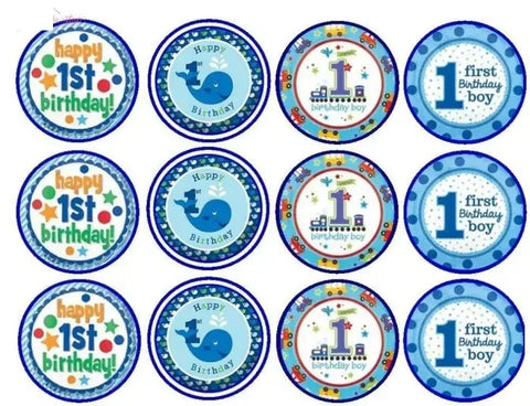 1st Birthday Cupcake Toppers x12