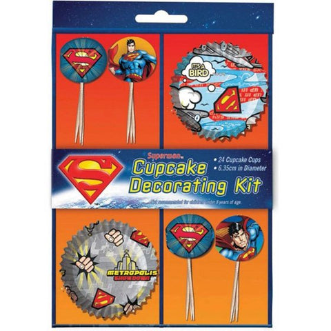 Superman Cupcake Decorating Kit - 24 Piece