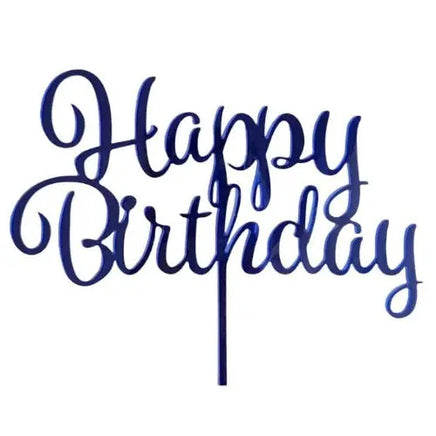 Acrylic Happy Birthday Cake Topper - Blue