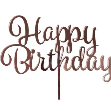 Acrylic Happy Birthday Cake Topper - Rose Pink