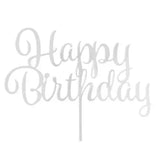 Acrylic Happy Birthday Cake Topper - White - Go Bake