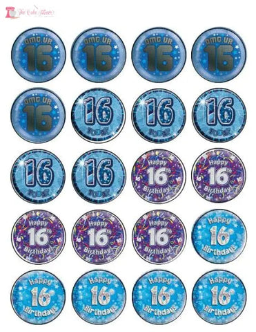 Age Sixteen Cupcake Toppers x12