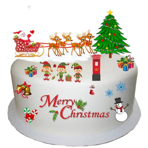 Christmas Edible Premium Wafer Paper Cake Topper