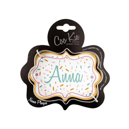 Coo Kie Name Plaque Cookie Cutter. Stainless Steel