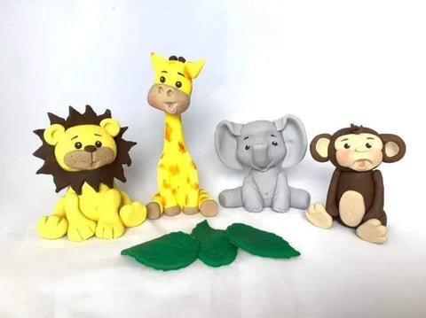Edible 3D Safari Animals Cake Decorations