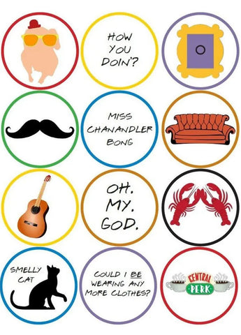 Friends Edible Cupcake Toppers x12