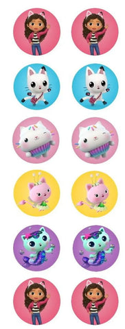 Gabby Dollhouse Cupcake Toppers x12