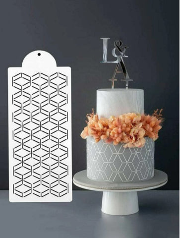 Geometric Pattern Cake Stencil
