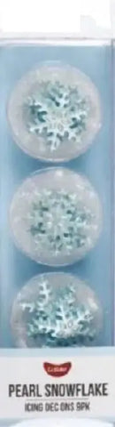 Go Bake Blue Pearl Snowflake Icing Decorations