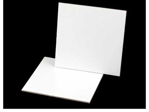 14 inch White Square Cake Board. 6mm Thickness