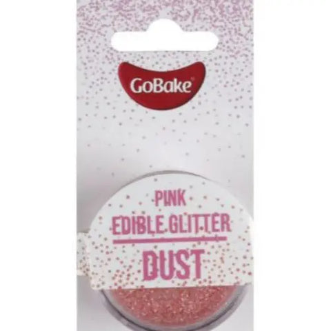 Go Bake Pink Edible Glitter Dust 2g Pottle