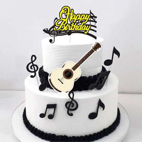 Music Theme Cake Topper Set. Quality Card