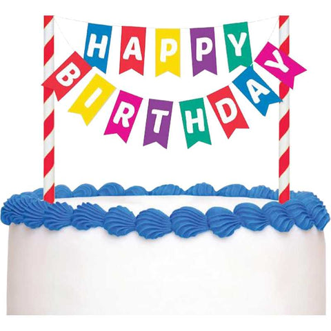 Happy Birthday Bunting Card Cake Topper