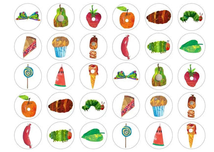 Hungry Caterpillar Edible Cupcake Toppers x12