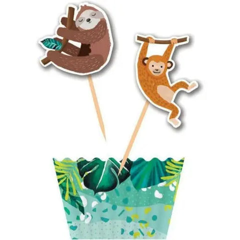 Jungle Theme Cupcake Kit. Set of 12. Perfect Safari Party Accessory