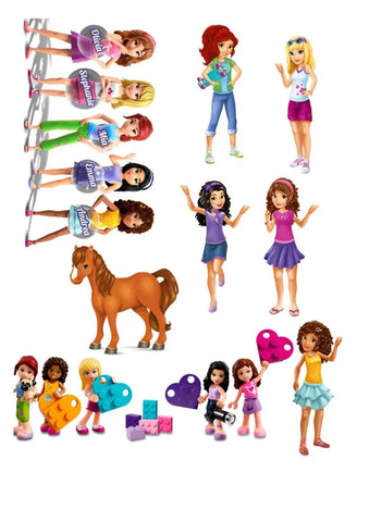 Lego Friends Stand Up Wafer Paper Edible Image
