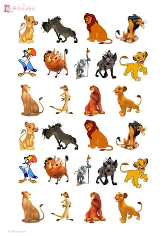 Lion King Characters Edible Premium Wafer Paper Cake Topper