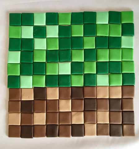 Handmade Minecraft Squares x100 Edible Cake Kit