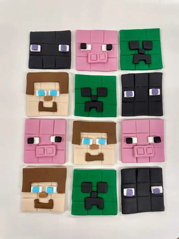 Minecraft Theme Edible Cupcake Toppers x12