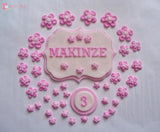 NAME and NUMBER PLAQUES with Flowers Edible The Cake Mixer