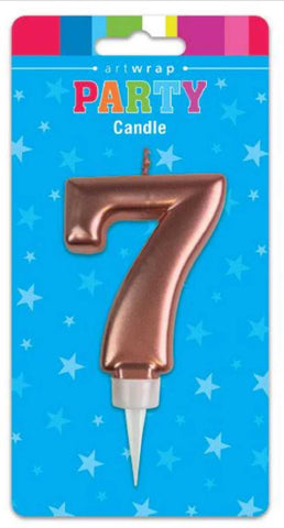 Number 7 Rose Gold Candle