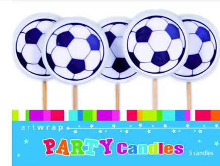 Soccer Ball Party Candles. Pack of 5