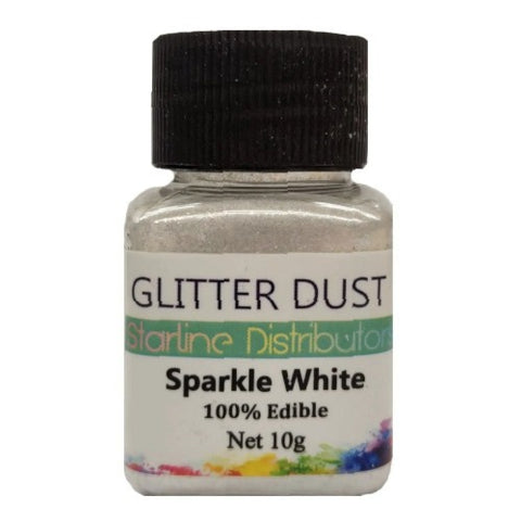 Edible Glitter Dust White Sparkle 10gm. 100% Edible