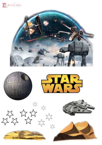 Stand Up Star Wars Scene Edible Premium Wafer Paper Cake Topper